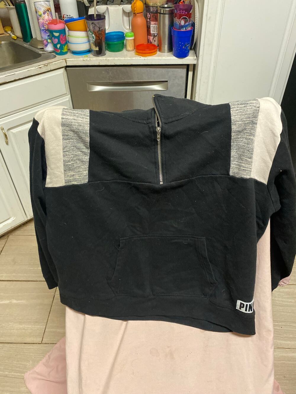 Black Gray And White Pink Victoria’s Secret Pull-Over Size Large